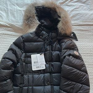 Moncler Hermifur long down coat
